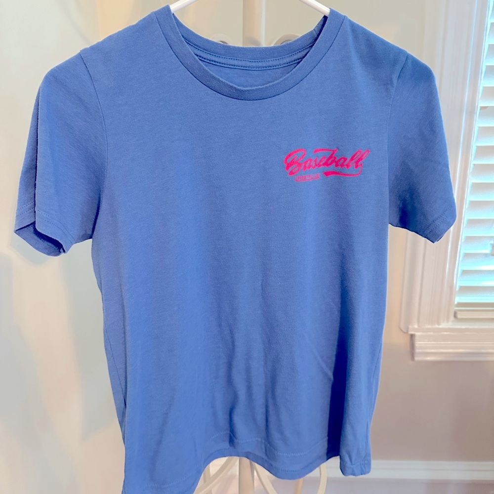 Baseball Lifestyle 101 BL101 YXL blue/pink SS T-shirt
